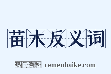 苗木反义词是什么意思的图片